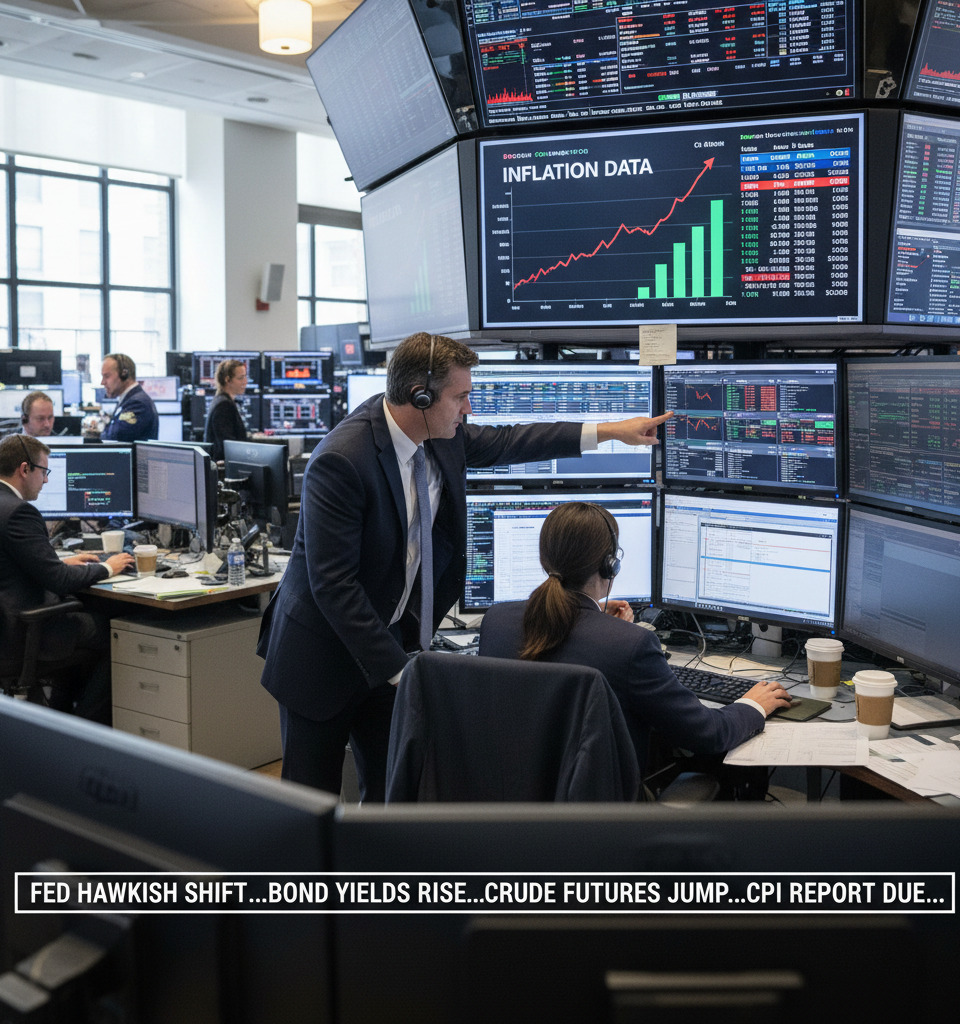 Bond Traders Eye Inflation Data, Oil Prices After Fed's Hawkish Shift — AI-generated illustration