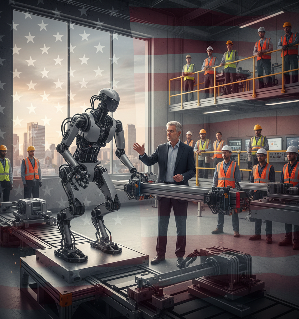 Boston Dynamics CEO: Robotics to Power America's Next 250 Years – But Hurdles Remain — AI-generated illustration