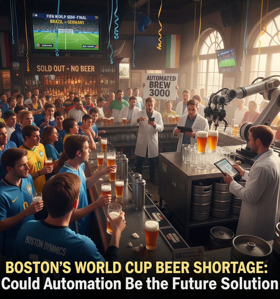 Boston's World Cup Beer Shortage: Could Automation Be the Future Solution? — AI-generated illustration