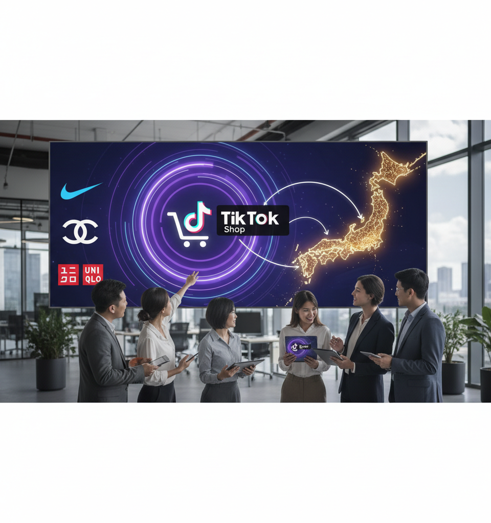 Brands Leverage TikTok Shop for International Expansion into UK, Europe, and Japan — AI-generated illustration