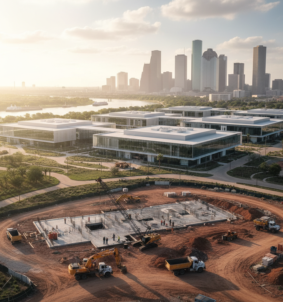 Bristol Myers Squibb to Establish $2.3 Billion Manufacturing Campus in Houston — AI-generated illustration