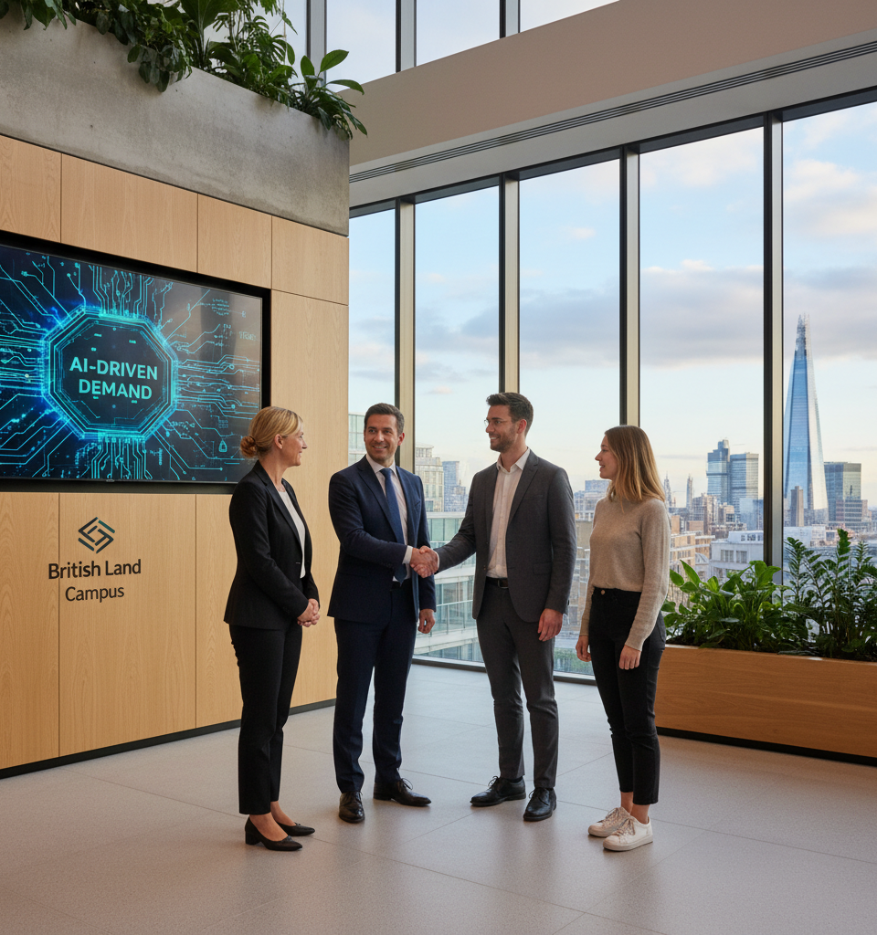 British Land Upgrades Outlook Amid AI-Driven Demand & Strong Campus Performance — AI-generated illustration