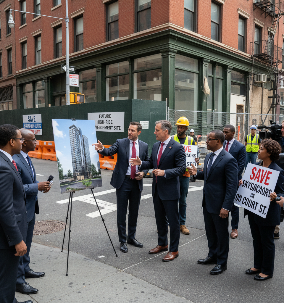 Brooklyn Heights Property Sale Paves Way for High-Rise Development on Court Street — AI-generated illustration