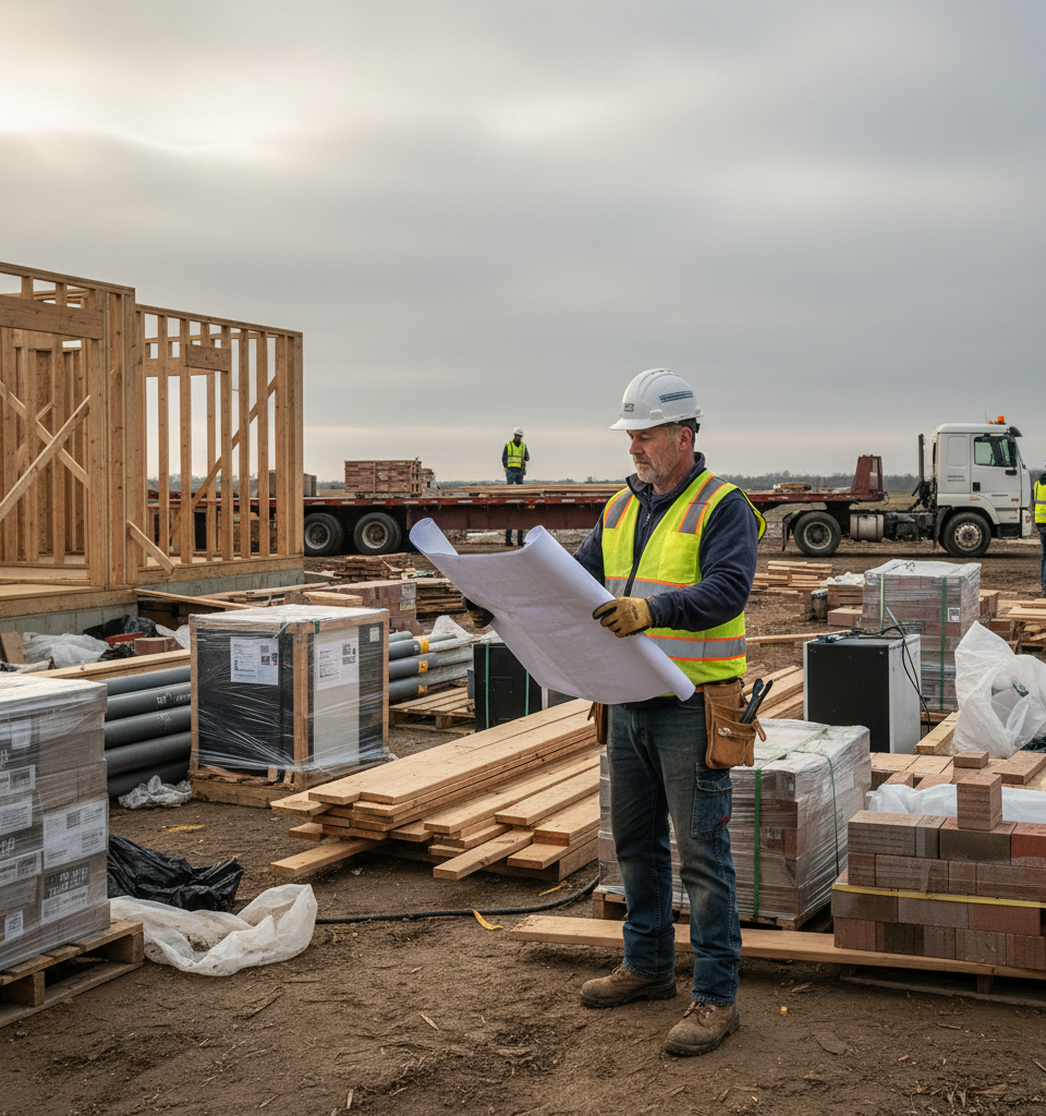 Builder Confidence Remains Subdued Despite Modest Gain; Supply Chain Pressures Intensify — AI-generated illustration