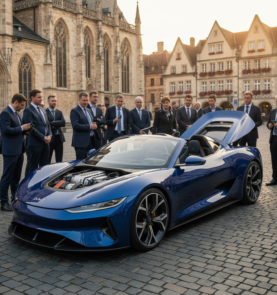 BYD's Denza Z Convertible Hypercar Targets European Market with 1,000+ HP — AI-generated illustration