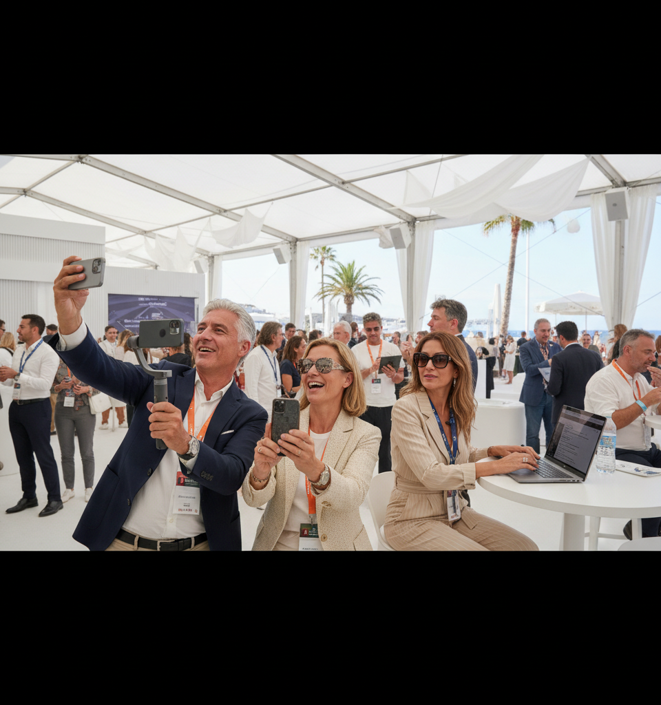 C-Suite Content Creators Emerge as New Influencers at Cannes Lions — AI-generated illustration