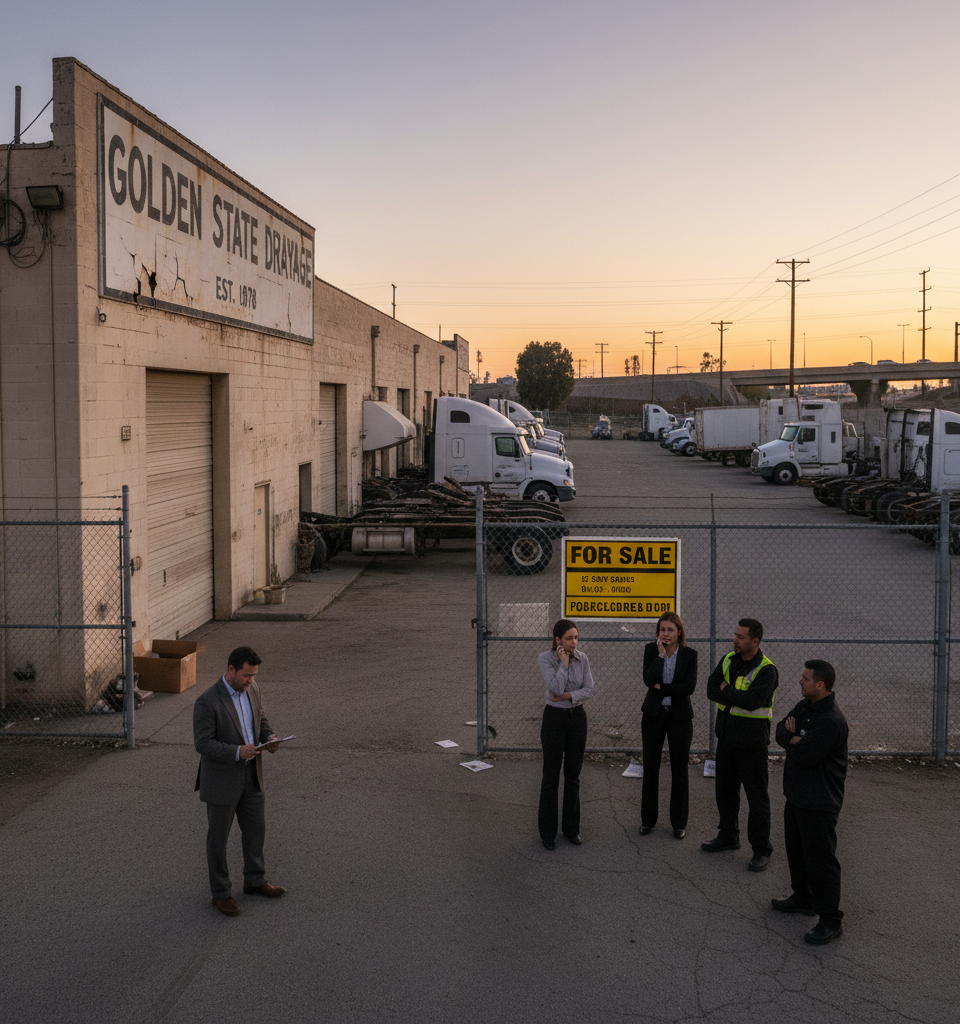 California Drayage Carrier Files for Bankruptcy Amid Soaring Costs and Creditor Pressure — AI-generated illustration