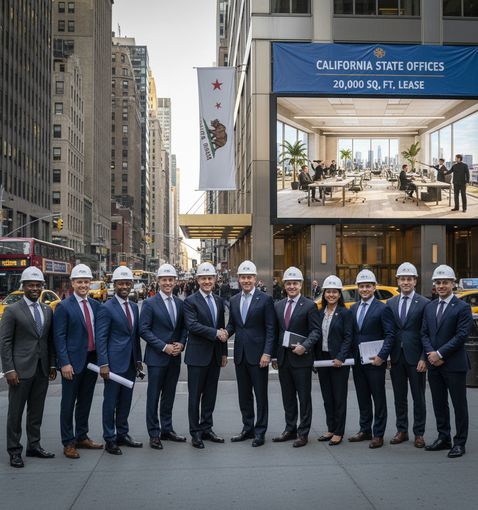 California Leases 20,000 Sq. Ft. Office in Midtown Manhattan — AI-generated illustration
