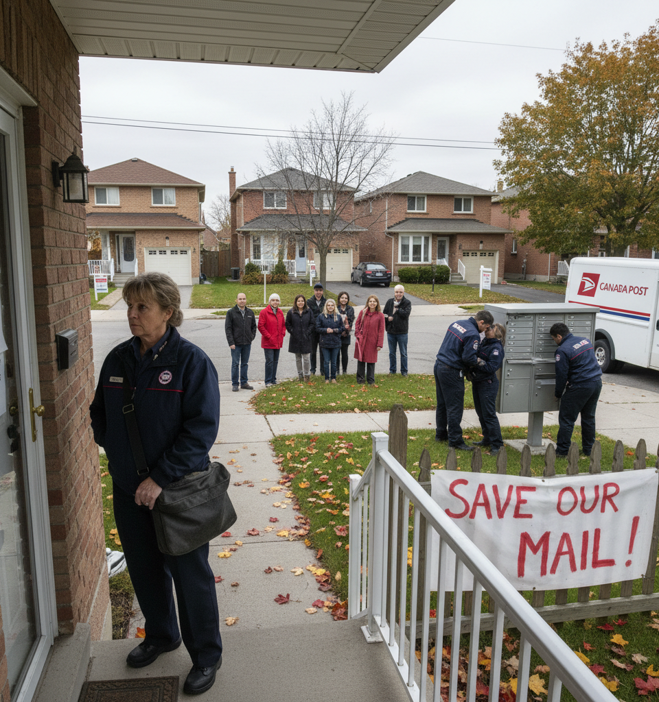 Canada Post to Cease Door-to-Door Delivery for 620,000 Addresses by 2027 — AI-generated illustration