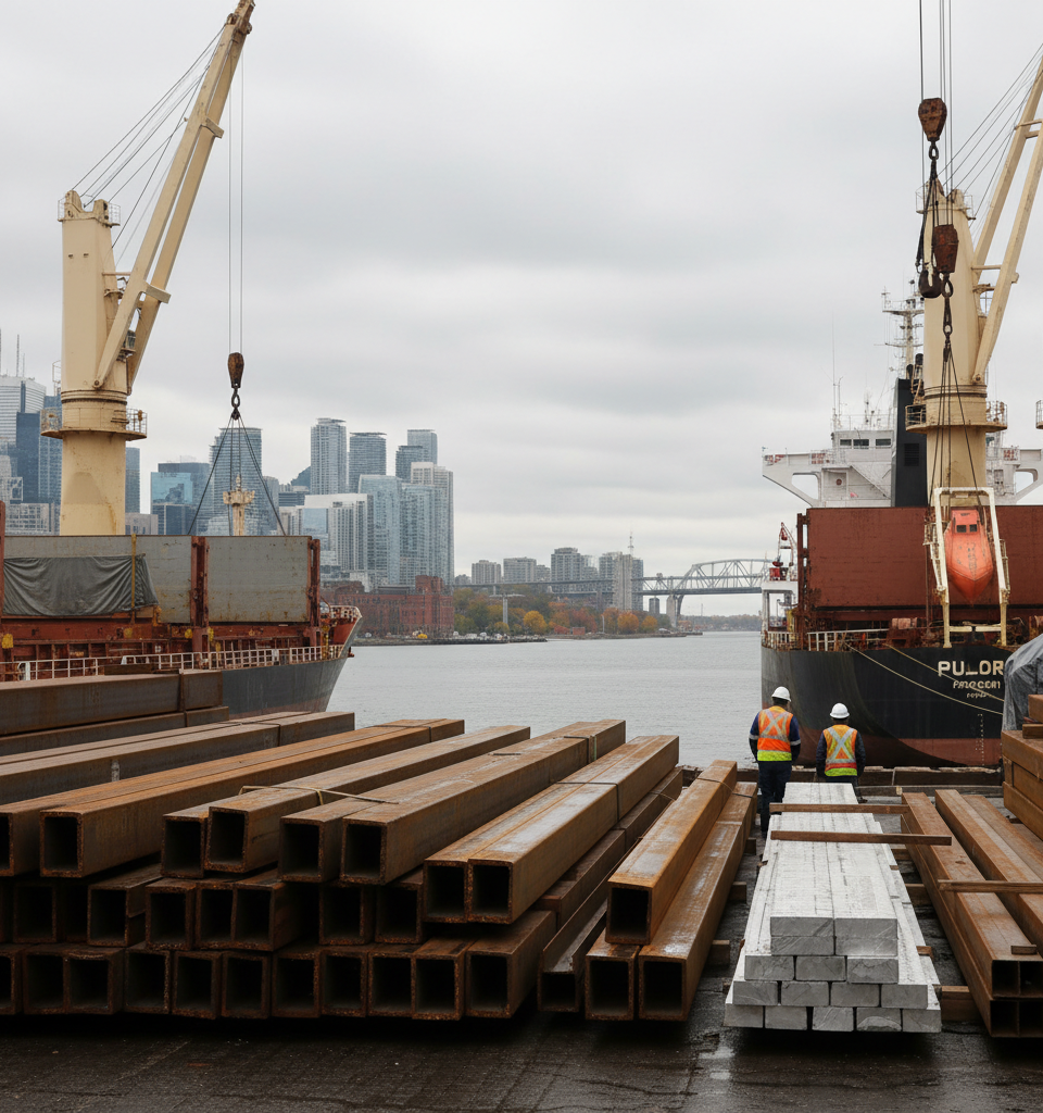 Canada to Impose Retaliatory Tariffs on US Steel and Aluminum Products by September 8 — AI-generated illustration