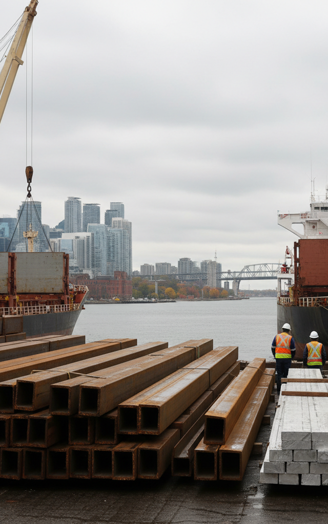 Canada to Impose Retaliatory Tariffs on US Steel and Aluminum Products by September 8 — AI-generated illustration