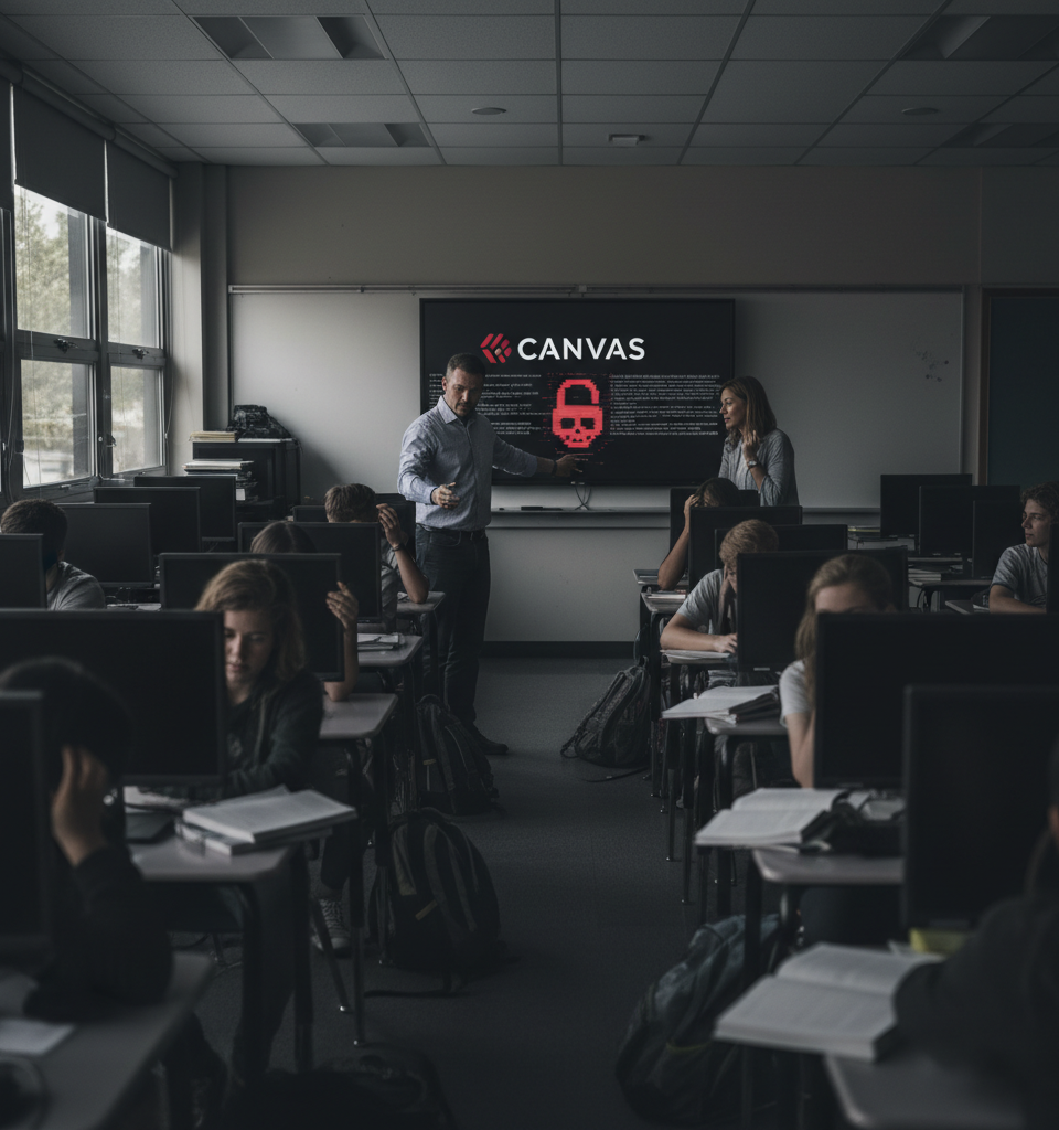Canvas Ransomware Attack Cripples US Schools, Exposing EdTech Vulnerabilities — AI-generated illustration