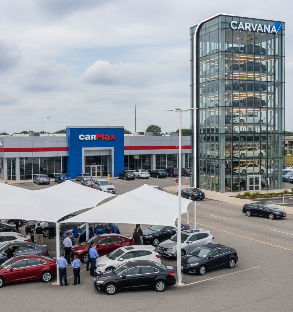 CarMax Earnings Anticipated Amidst Carvana's 'Most Disruptive' Market Move — AI-generated illustration
