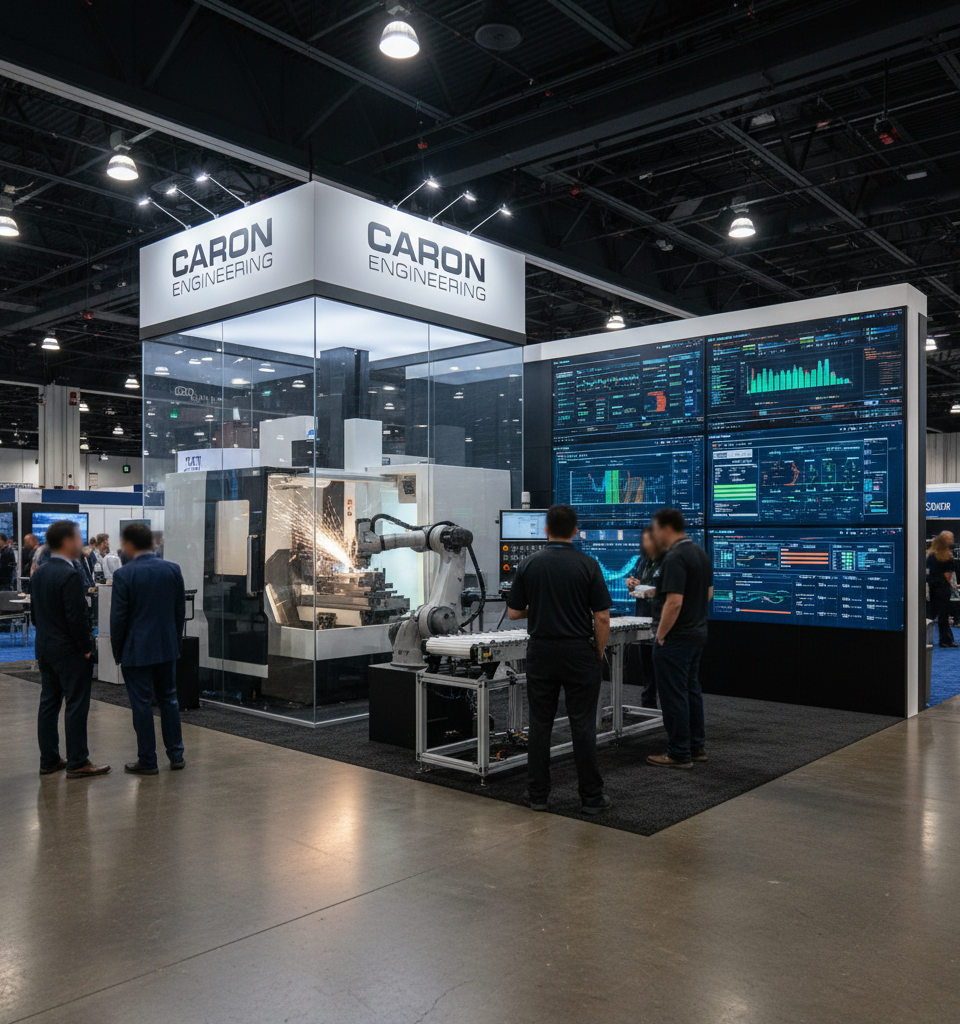 Caron Engineering to Showcase Integrated Smart Manufacturing Cell at Upcoming Exhibition — AI-generated illustration