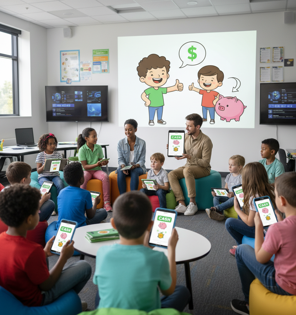 Cash App is targeting a new kind of customer: 6-12 year olds — AI-generated illustration