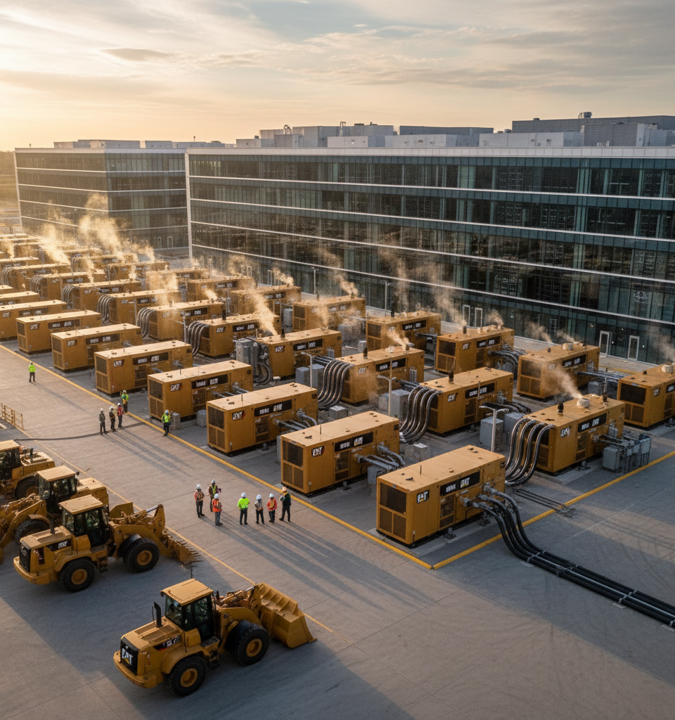 Caterpillar Amplifies Power Generation, Tripling Capacity Amid Surging Demand — AI-generated illustration