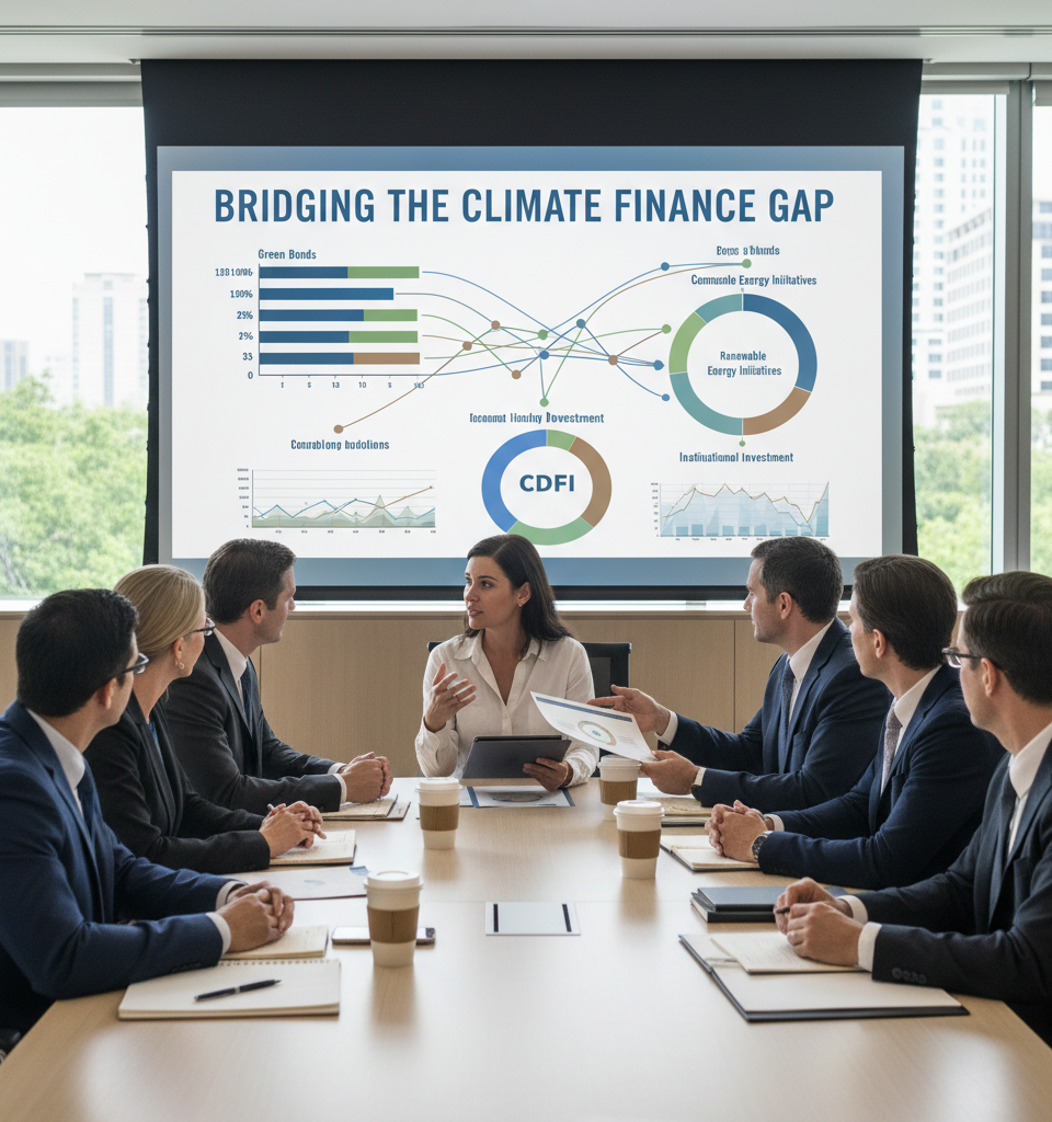 CDFIs Tapped to Bridge Climate Finance Gap with Institutional Capital, Says New Report — AI-generated illustration