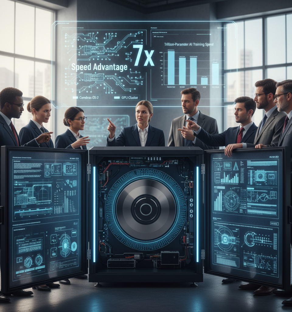 Cerebras Claims Near 7x Speed Advantage Over GPUs for Trillion-Parameter AI — AI-generated illustration
