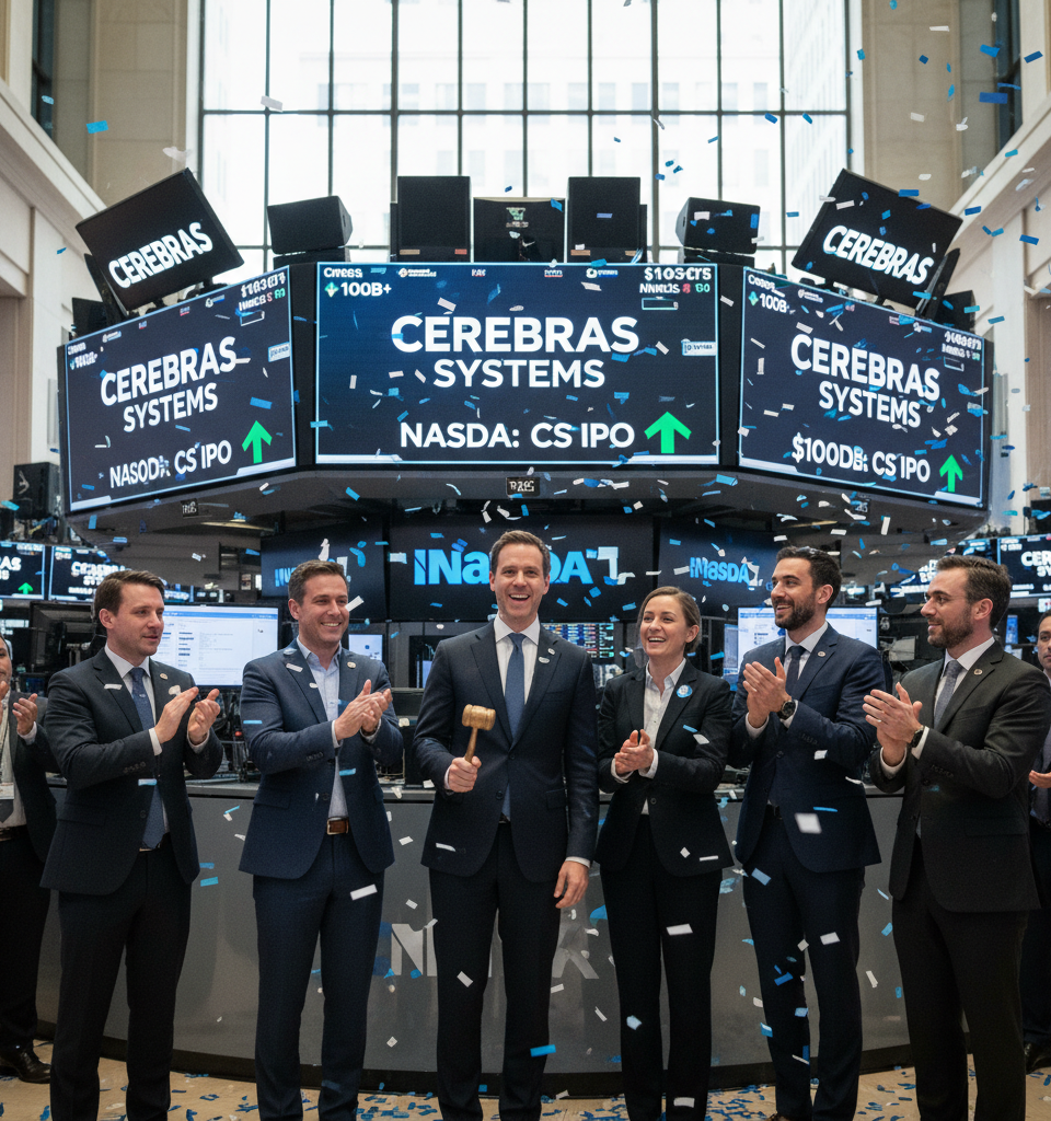 Cerebras Systems Debuts with Explosive IPO, Valued Over $100 Billion, Reshaping AI Chip Landscape — AI-generated illustration