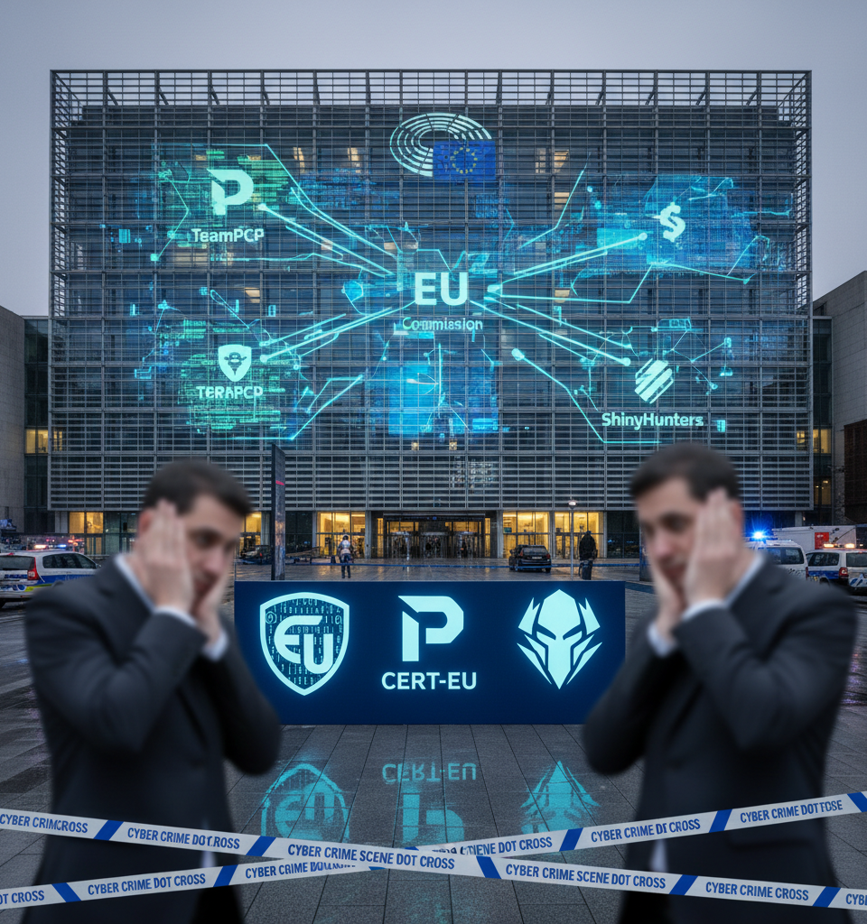 CERT-EU Fingers TeamPCP, ShinyHunters in Major EU Commission Data Breach — AI-generated illustration