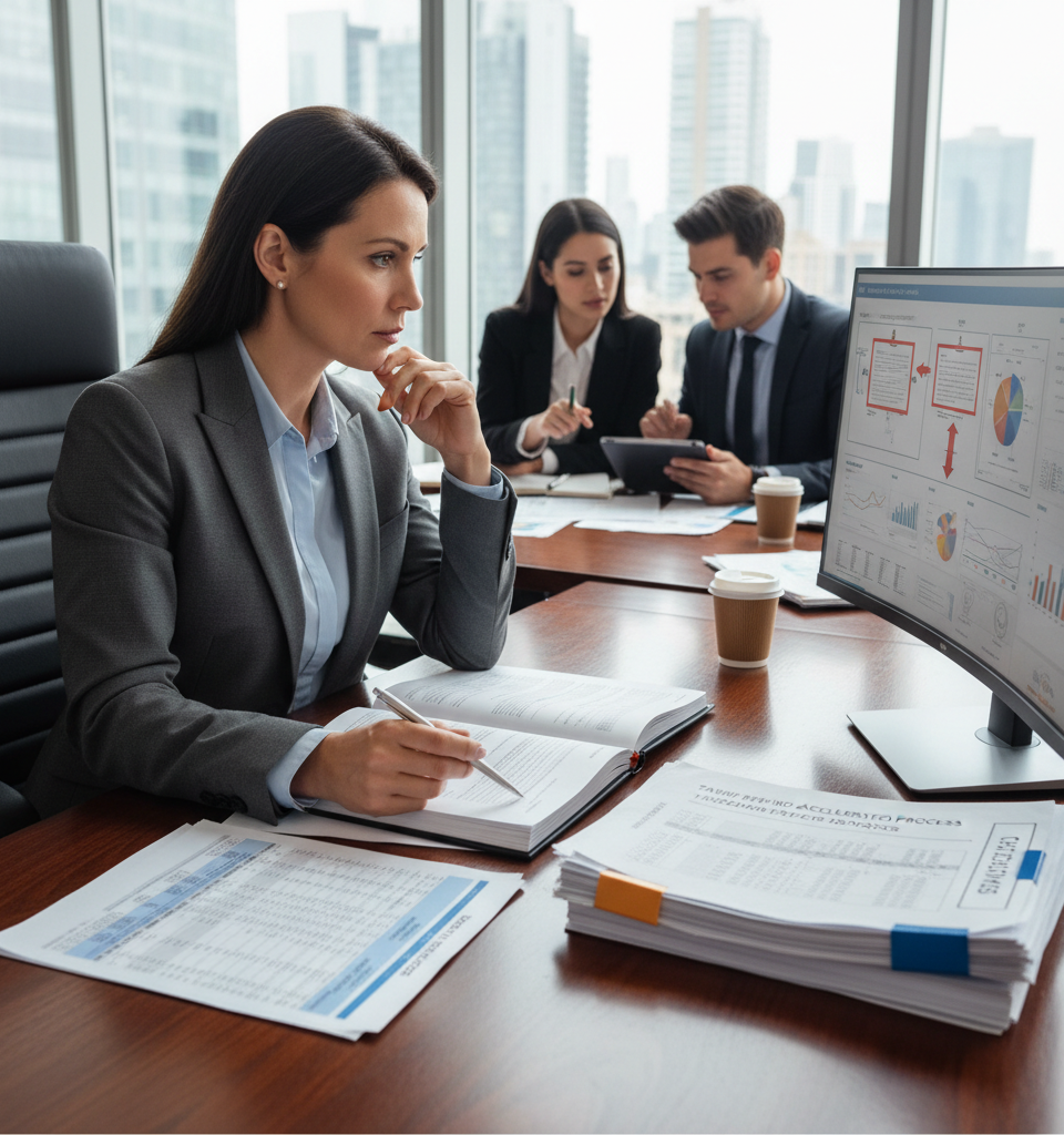 CFOs Grapple With Complex Tariff Refund Questions Amidst Accelerated Process — AI-generated illustration