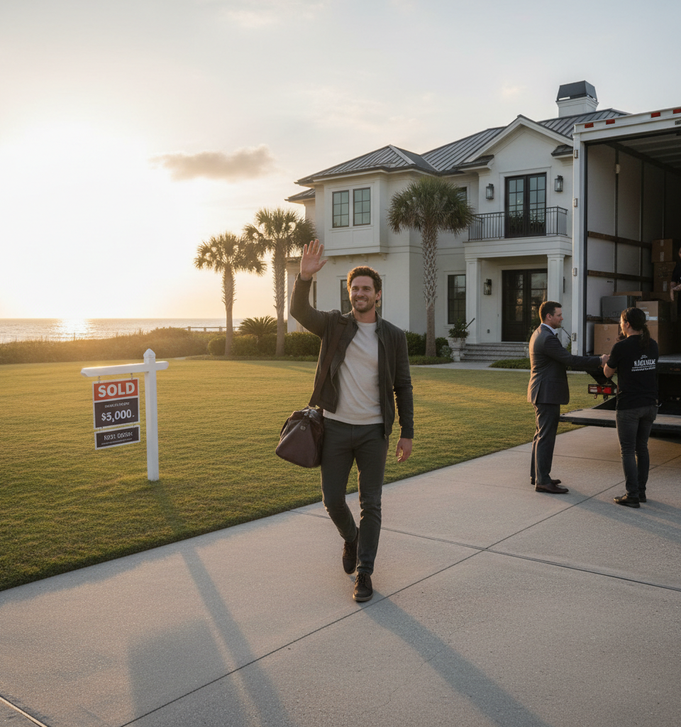 Chase Stokes Departs Outer Banks: Actor Sells South Carolina Home for $3M Post-Netflix Hit — AI-generated illustration