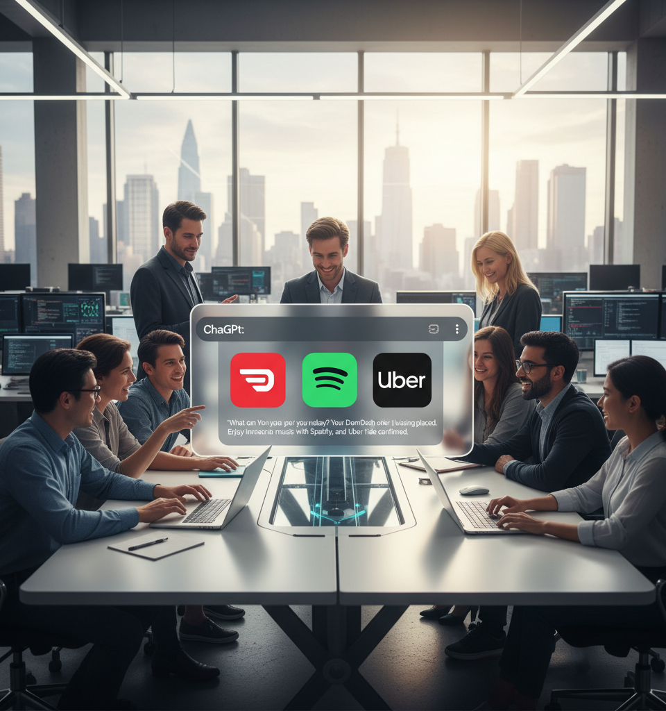 ChatGPT Integrations Transform User Experience: DoorDash, Spotify, Uber & More Now Live — AI-generated illustration