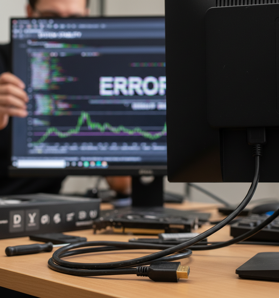 Cheap DisplayPort Cables: The Hidden Threat to PC Performance and Stability — AI-generated illustration