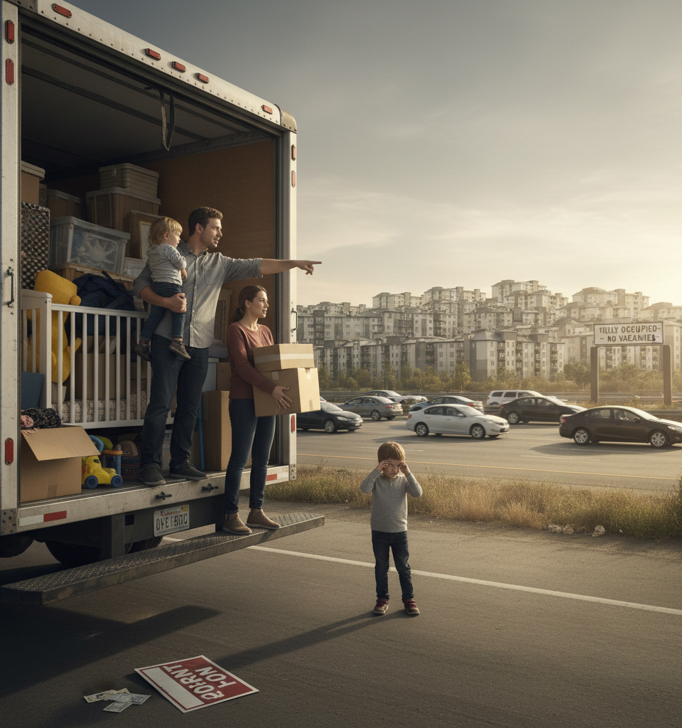Childcare Crisis Deepens US Housing Squeeze, Pushing Families to Financial Brink — AI-generated illustration