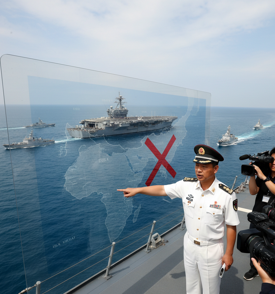 China calls U.S. blockade of the Strait of Hormuz 'dangerous and irresponsible' — AI-generated illustration