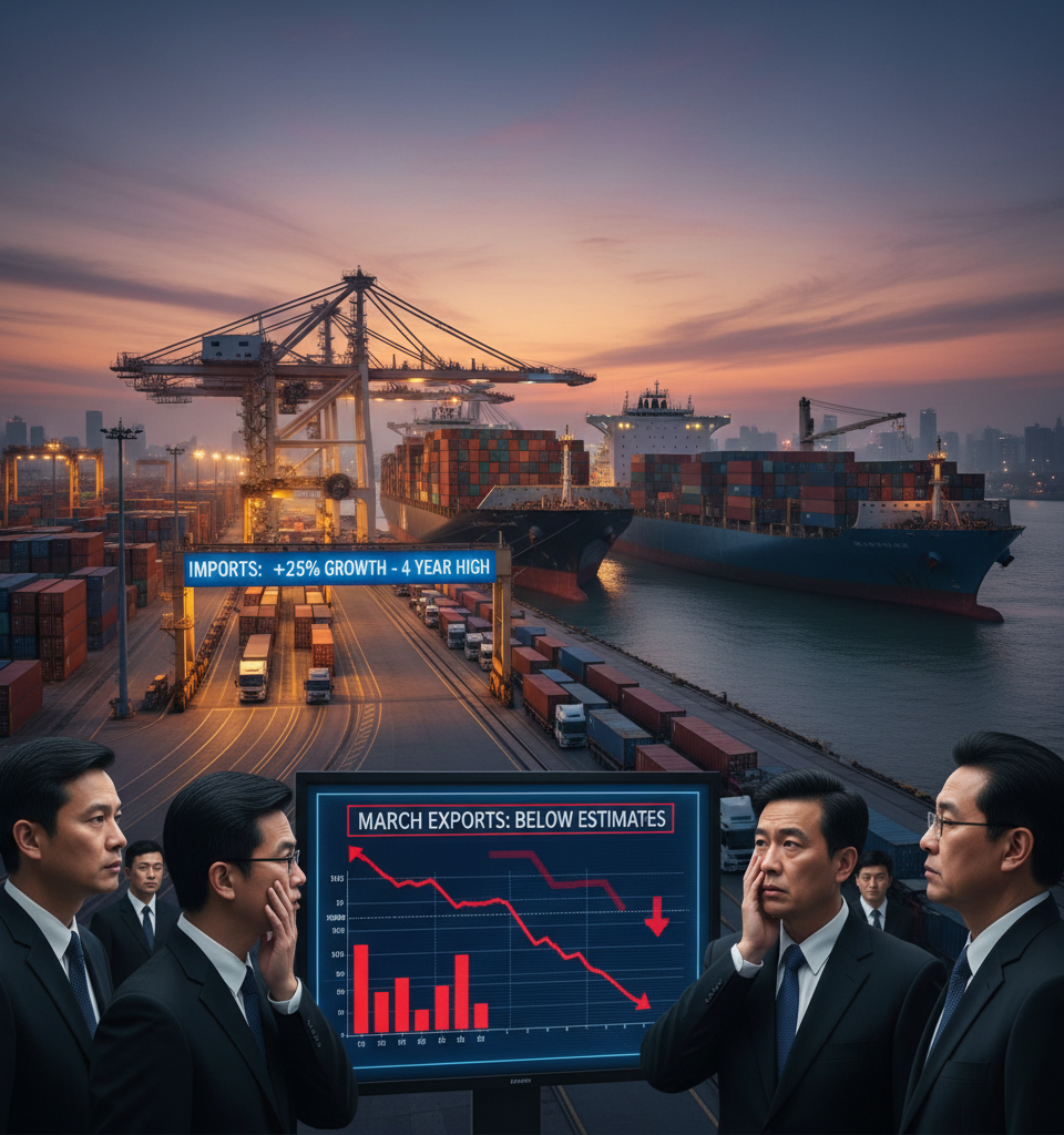 China exports miss estimates in March, imports post best growth in more than four years — AI-generated illustration