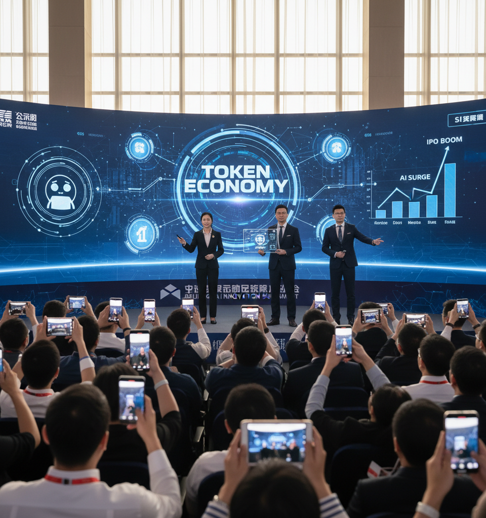 China's AI Surge: IPO Boom, AI Agents, and the Quest for a 'Token Economy' — AI-generated illustration