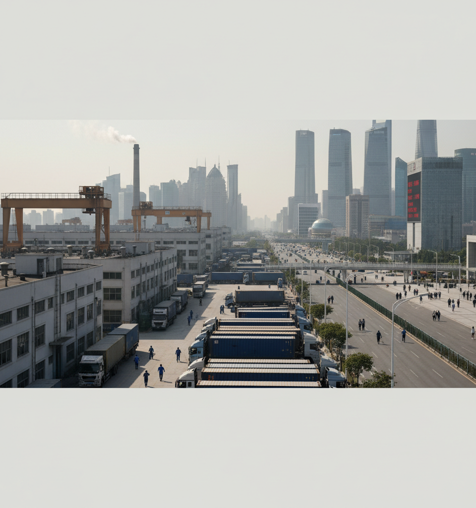 China's Economic Recovery Appears to Stall Midway Through 2026 — AI-generated illustration