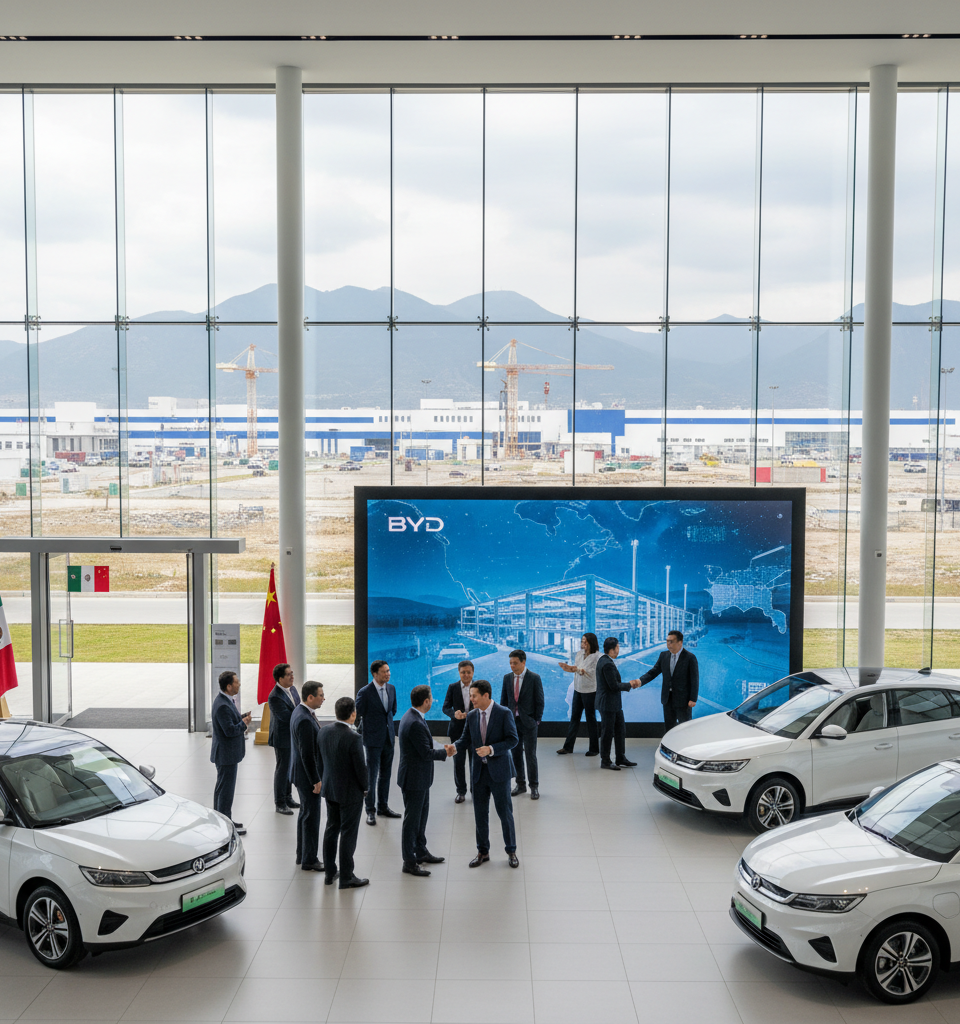 Chinese Automakers Accelerate Mexico Presence Amid Shifting North American Trade Dynamics — AI-generated illustration