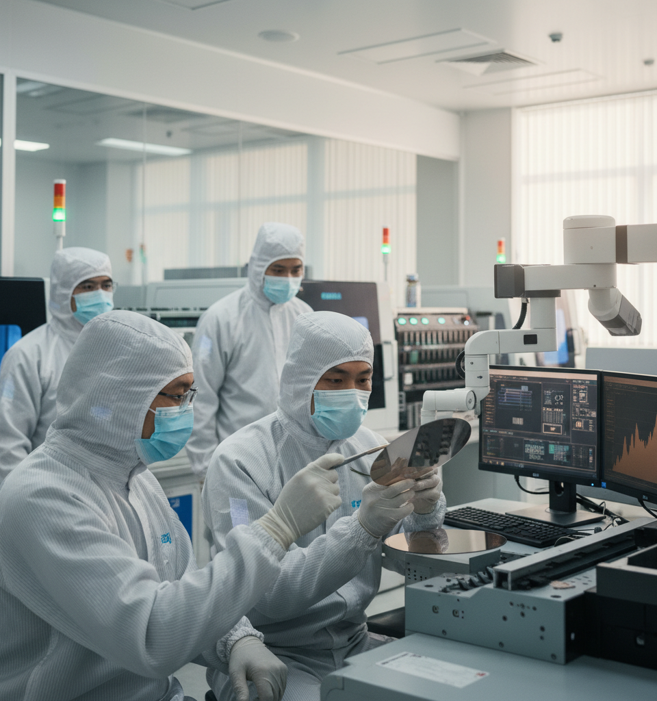 Chinese Chip Sector Soars to Record Revenues Amid AI Boom and US Sanctions — AI-generated illustration