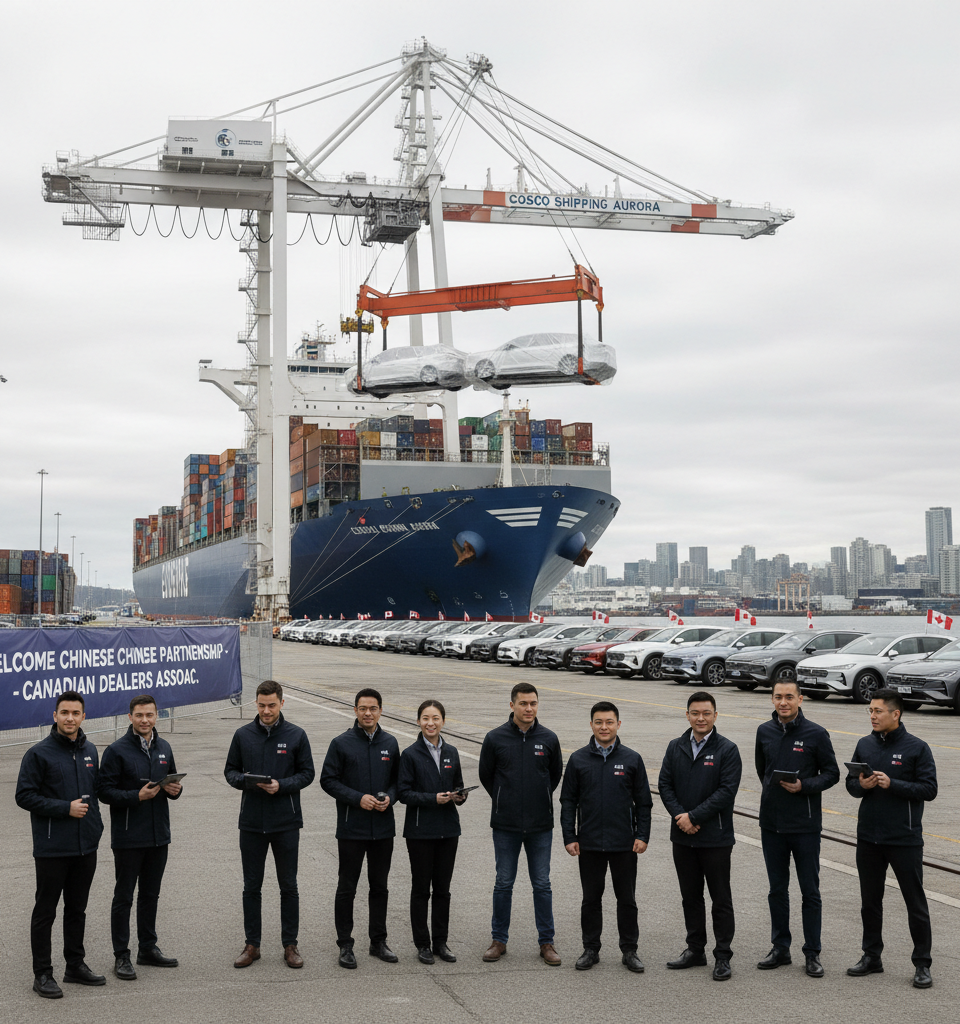 Chinese EVs Poised to Enter Canadian Market Amid Welcoming Dealerships, Tariff Details Revealed — AI-generated illustration