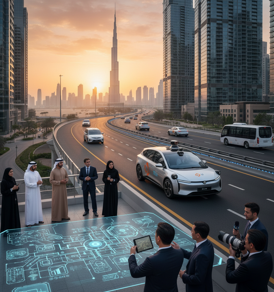 Chinese Robotaxi Firms Accelerate UAE Expansion Amid Regional Tensions — AI-generated illustration