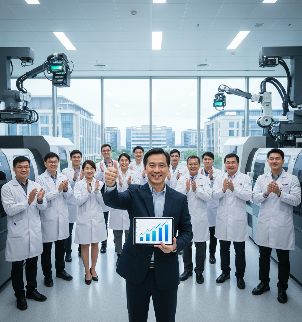 Chip Foundry TSMC Beats First-Quarter Targets, Guides Up — AI-generated illustration
