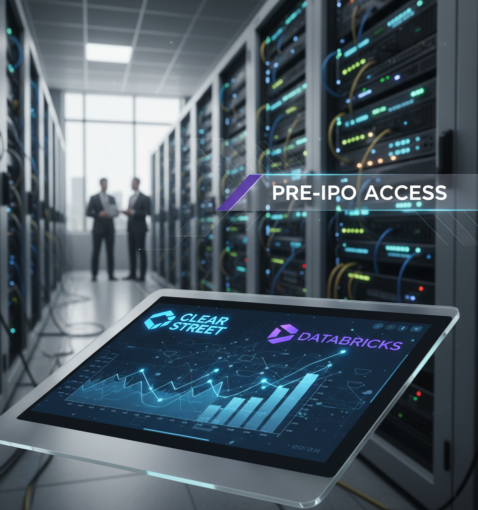 Clear Street to Offer Pre-IPO Access to AI Giant Databricks through New Private Markets Platform — AI-generated illustration