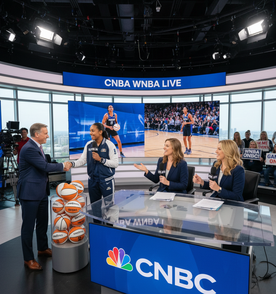 CNBC to Expand Live Sports Coverage with 11 WNBA Games Simulcast — AI-generated illustration