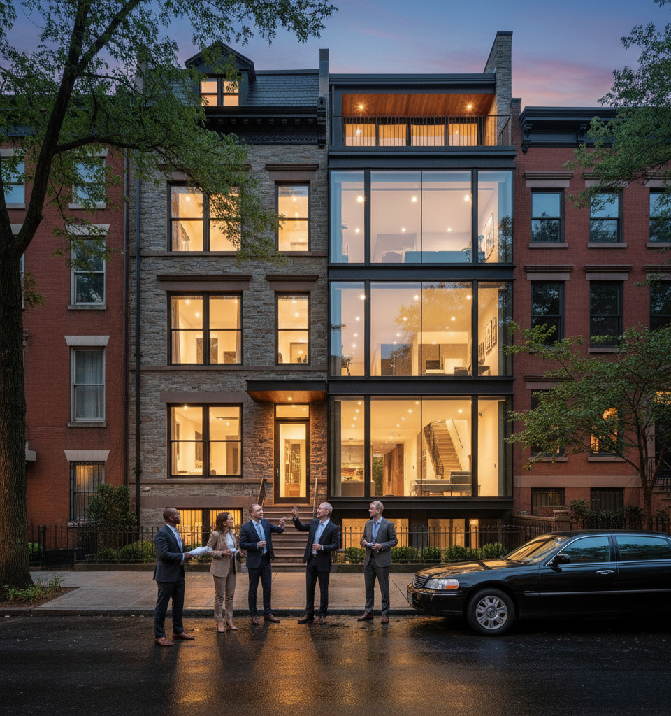 Cobble Hill's 180-Year-Old Townhouse Reimagined as $14 Million Modern Masterpiece — AI-generated illustration