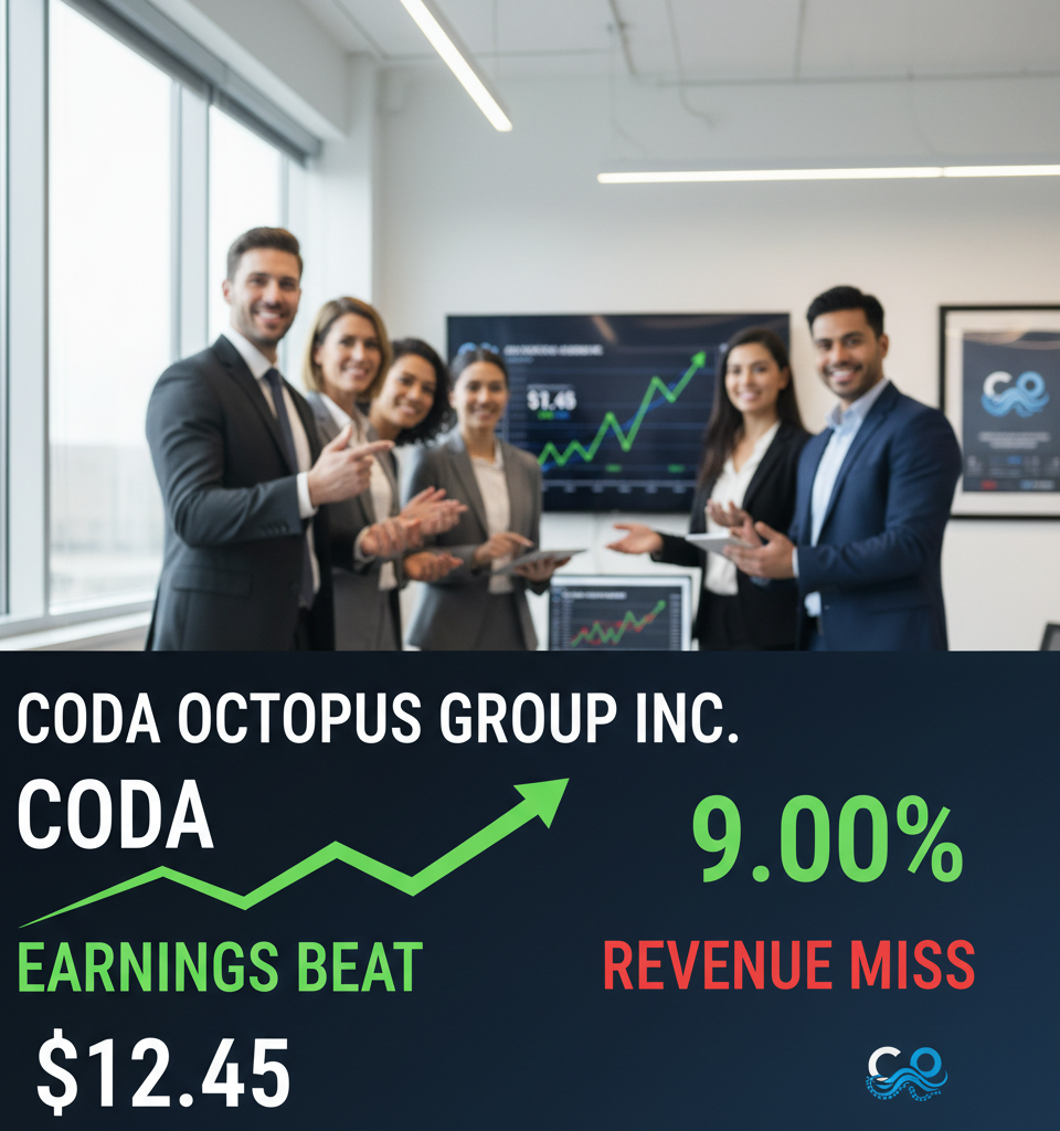 Coda Octopus Shares Surge 9% on Earnings Beat, Despite Revenue Miss — AI-generated illustration