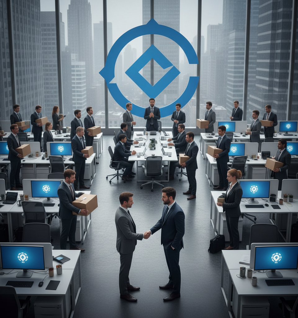 Coinbase Cuts Nearly 700 Jobs in 'AI-Native' Restructuring Amid Crypto Downturn — AI-generated illustration