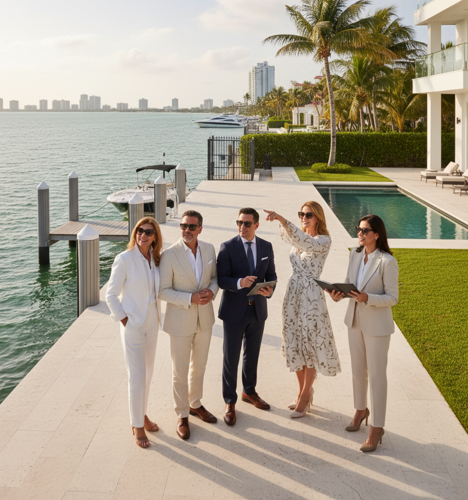 Colombian Affluent Investors Seek Geopolitical Real Estate Haven in South Florida — AI-generated illustration