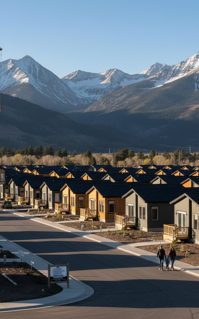 Colorado Mountain Towns Eye Mobile Homes, Deed Restrictions for Worker Housing Crisis — AI-generated illustration