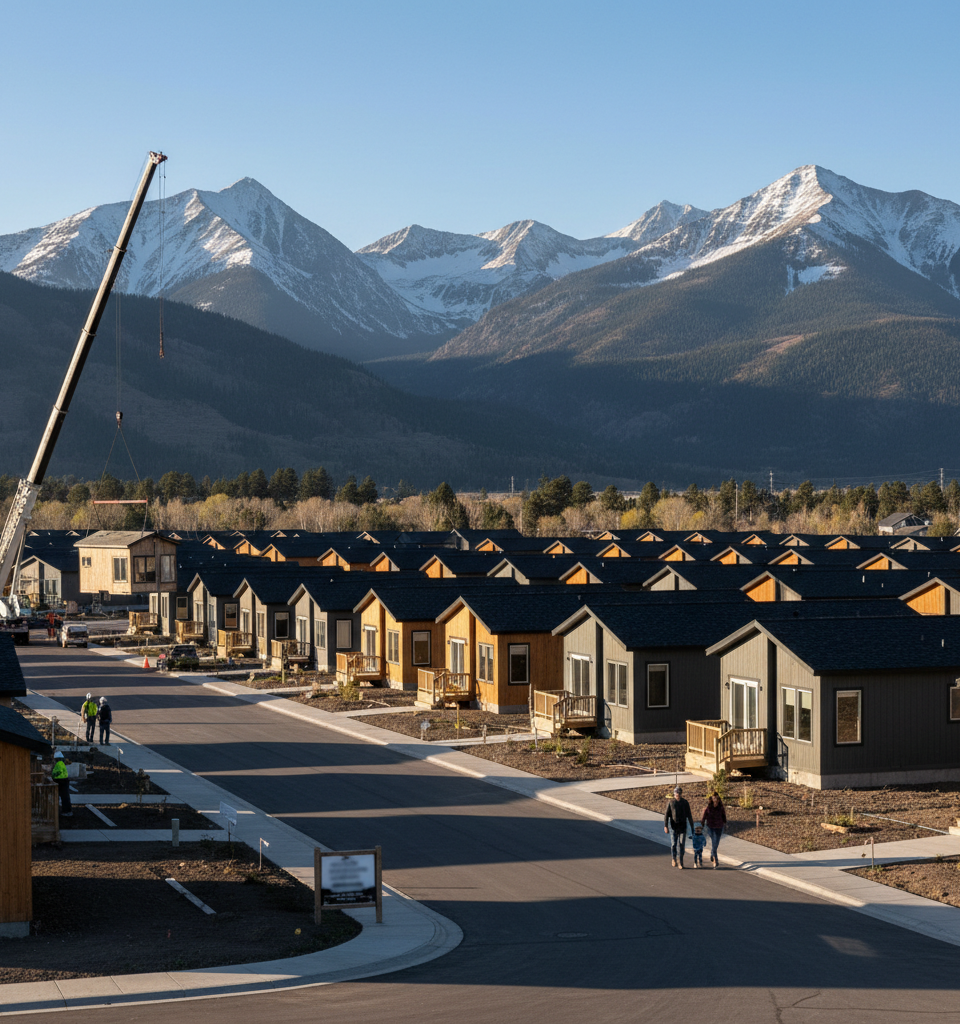 Colorado Mountain Towns Eye Mobile Homes, Deed Restrictions for Worker Housing Crisis — AI-generated illustration