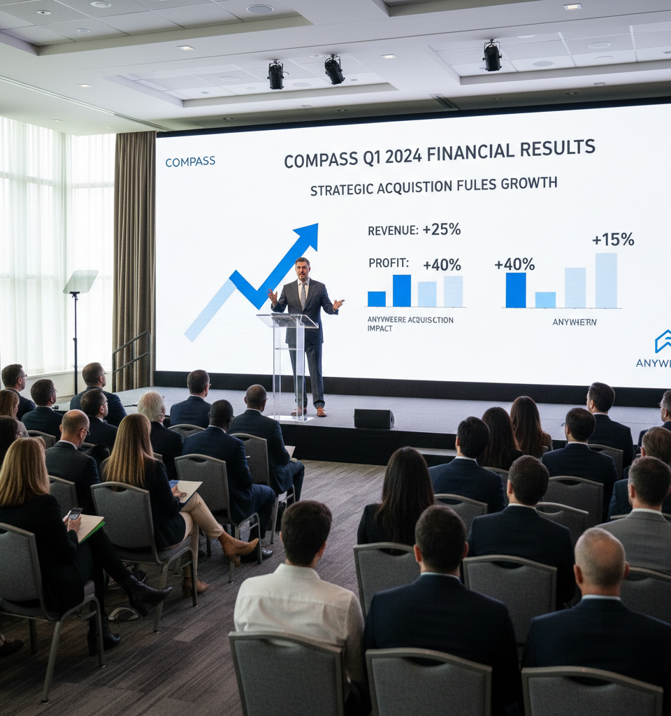Compass Posts Robust Q1 Results Driven by Strategic Anywhere Acquisition — AI-generated illustration