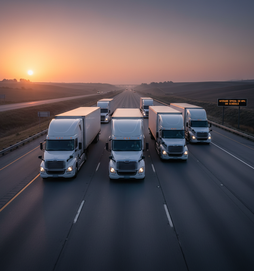 Consistency, Not Speed, Defines Trucking Profitability Amidst Tight Markets — AI-generated illustration