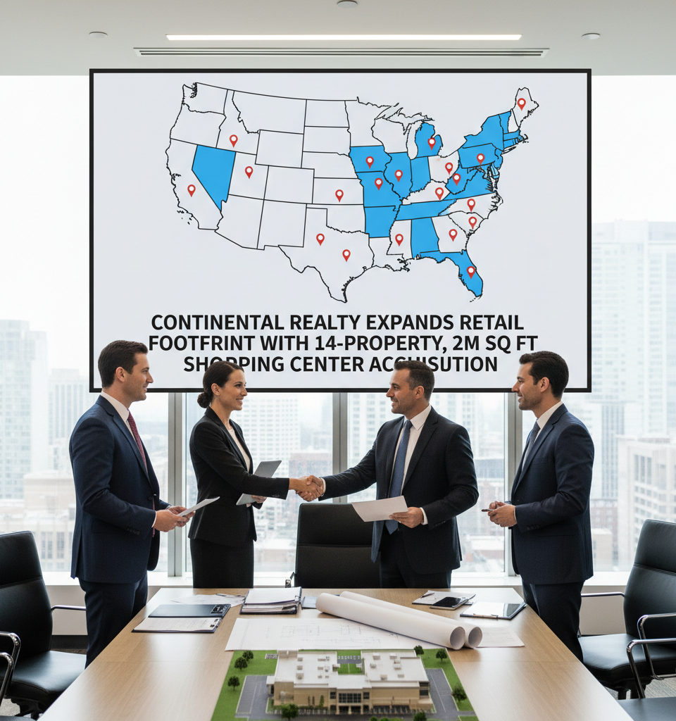 Continental Realty Expands Retail Footprint with 14-Property, 2M Sq Ft Shopping Center Acquisition — AI-generated illustration