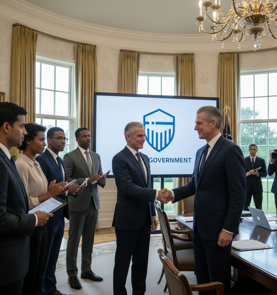 Controversial Brand Architect Peter Arnell Tapped to Revamp U.S. Government Image — AI-generated illustration
